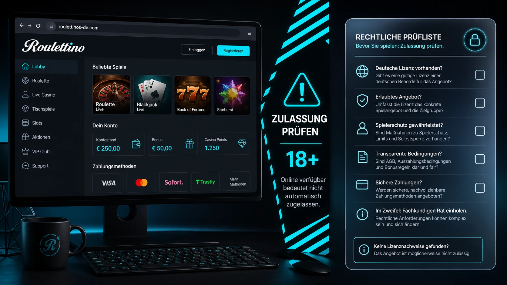 Online Casino nicht mit Zulassung verwechseln